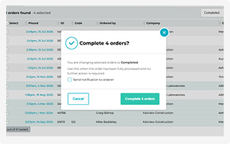 Change status confirmation