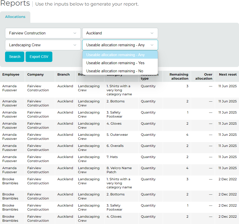 Admin Reports Page