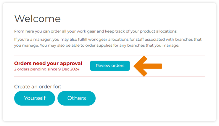 Review Orders Alert Dashboard