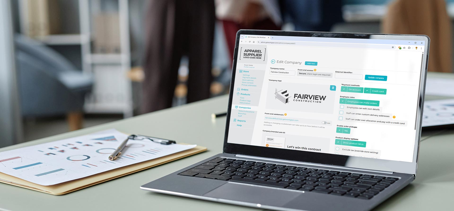 Get WorkGear supplier ordering portal on a laptop