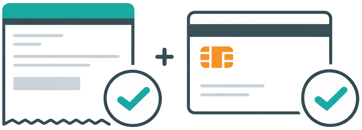 Invoice and credit card icon
