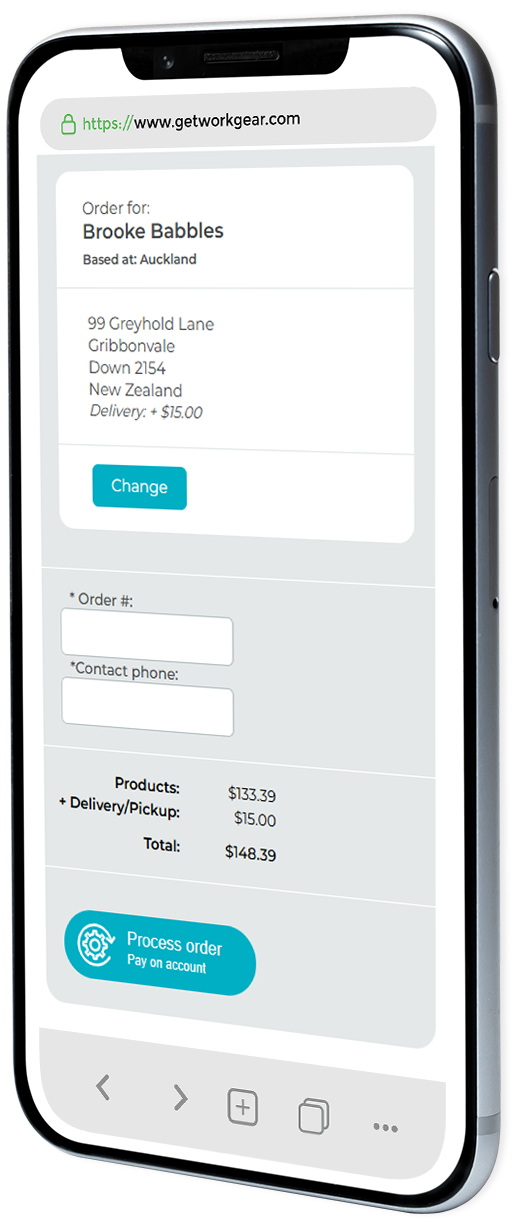 Phone screen with delivery details
