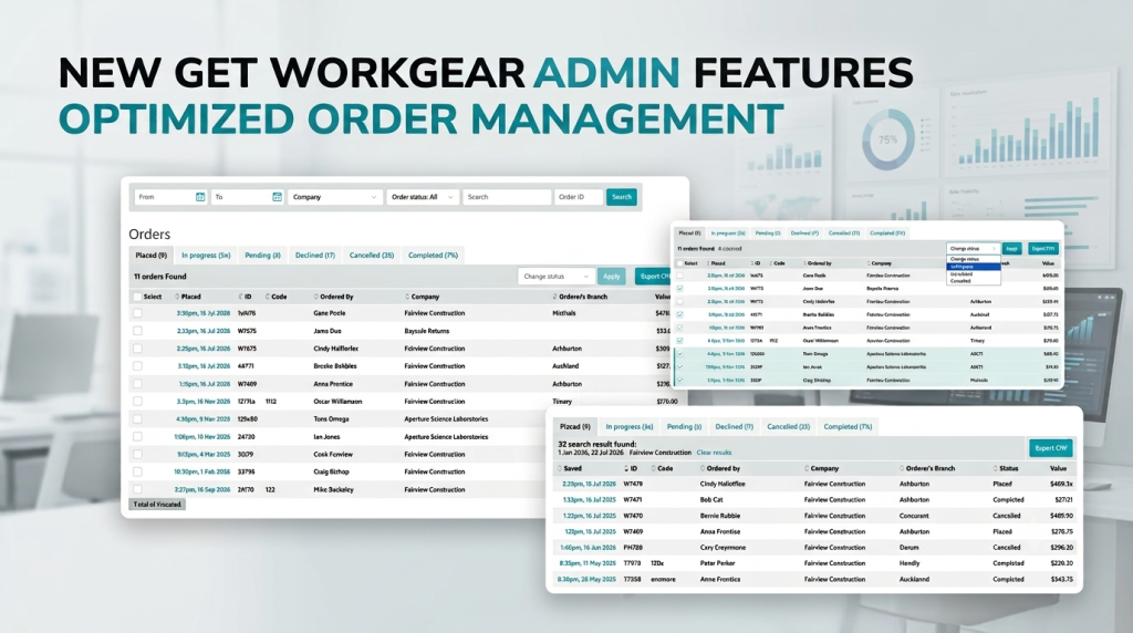 New Get WorkGear admin features